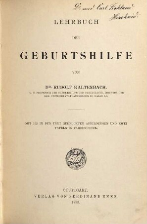 Lehrbuch der Geburtshilfe