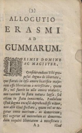 Allocutio Erasmi Ad Gummarum.