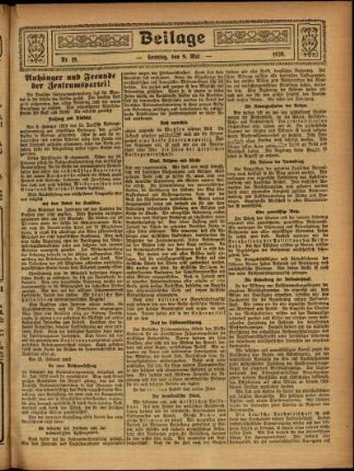 Zweite Ausgabe vom Sonntag, den 09. Mai 1920.