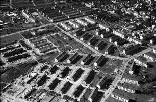 Freiburg: Siedlung, Haslach, von Südosten, Ufhauser Straße, Feldbergstraße