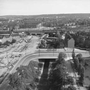 Schmidtstedter Brücke in Erfurt : Blickrichtung Süden nach Daberstedt
