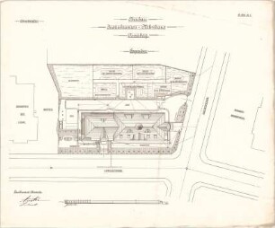 ohne Verfasserangabe; Annaberg / Chemnitz (Sachsen); Justizbeamten - Wohnhaus, Neubau - Lageplan