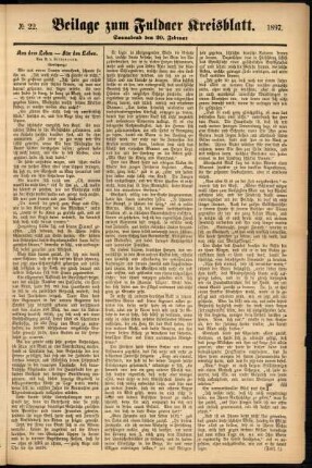 Zweite Ausgabe vom Samstag, den 20. Februar 1897.