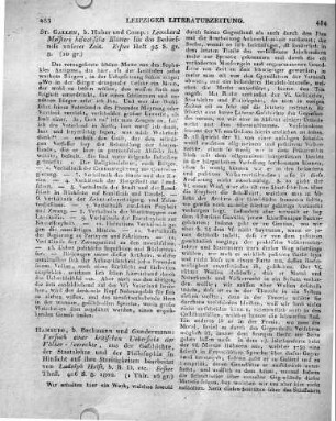 St. Gallen, b. Huber und Comp.: Leonhard Meisters helvetische Blätter für das Bedürfniss unserer Zeit. Erstes Heft 95 S. gr. 8.