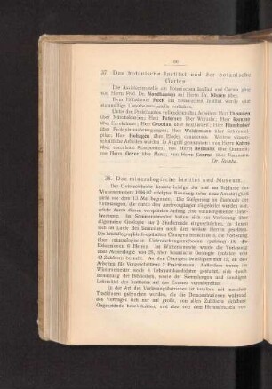 37. Das botanische Institut und der botanische Garten.
