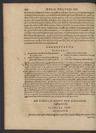 De Singulis Rebus Per Fideicommissum relictis. Titulus XXIV.