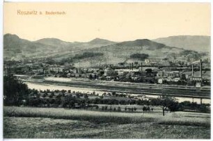 Rosawitz b. Bodenbach. Blick über die Elbe, rechts Bergmann-Elektrizitätswerke
