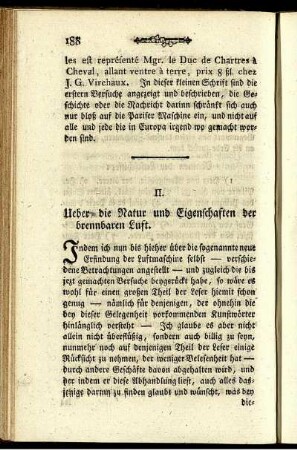 II. Ueber die Natur und Eigenschaften der brennbaren Luft.