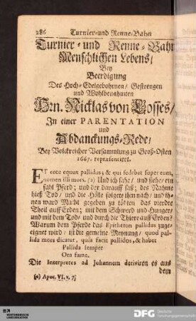 Turnier- und Renne-Bahn Menschlichen Lebens