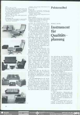 Instrument für Qualitätsplanung : Polstermöbel
