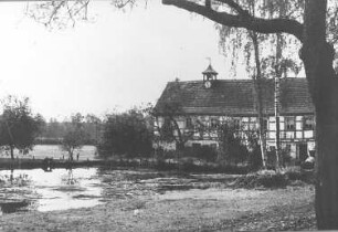 Bernsdorf-Großgrabe. Forstmühle, Ansicht, oberschlächtige Wassermühle, Repro nach Fototheksaufnahme 1929 (df_0015044)