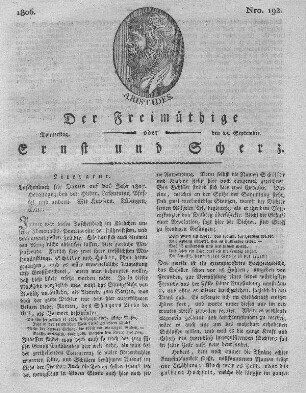 Nro. 192, Donnerstag den 25. September 1806