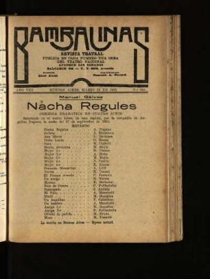 Nacha Regules : comedia dramática en cuatro actos