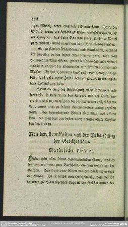 Von den Krankheiten und deren Behandlung der Gebährenden