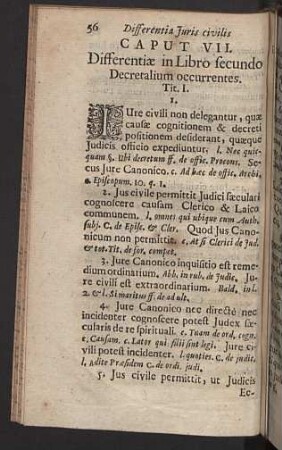 Caput VII. Differentiae in Libro secundo Decretalium occurrentes.