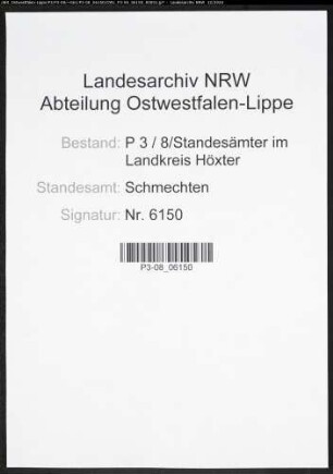 Sterberegister Standesamt Schmechten