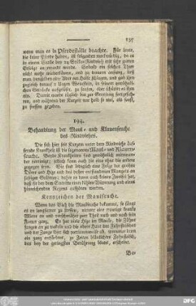 194. Behandlung der Maul- und Klauenseuche des Rindviehes.
