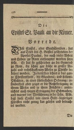 Die Epistel St. Pauli an die Römer
