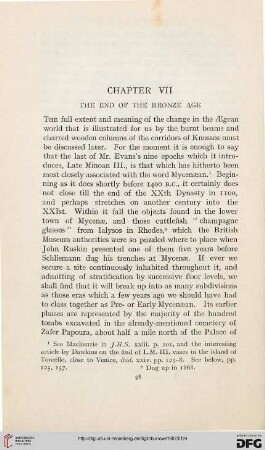 Chapter VII: The end of the bronze age