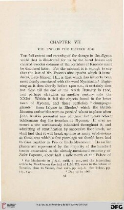 Chapter VII: The end of the bronze age