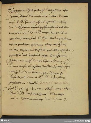 [Briefentwurf an Friedrich Wilhelm I. von Sachsen-Weimar]