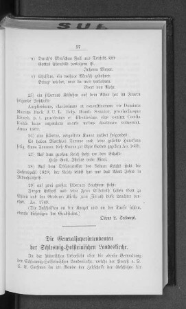 Die Generalsuperintendenten der Schleswig=Holsteinischen Landeskirche.