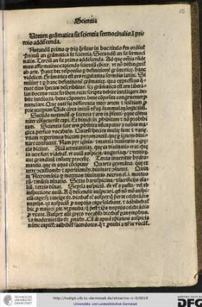 Notandum primo quod tria queruntur in hoc titulo secundum ordinem, primum an grammatica sit scientia...