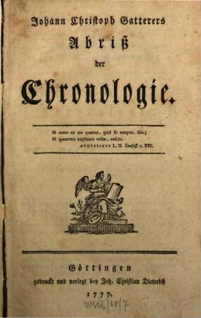 Johann Christoph Gatterers Abriß der Chronologie