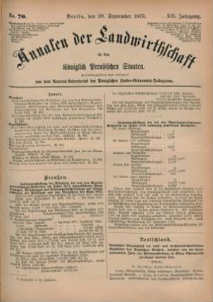 No. 76. Berlin, den 20. September 1873. XIII. Jahrgang.