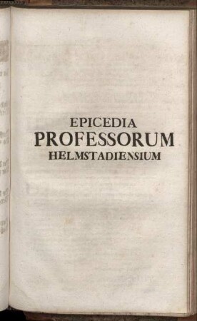 Epicedia Professorum Helmstadiensium.