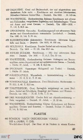 XII. Plastik (Nr. 662-726)