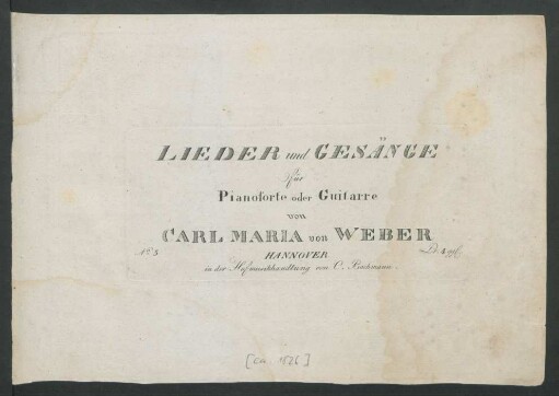 No. 5: Lieder und Gesänge für Pianoforte oder Guitarre