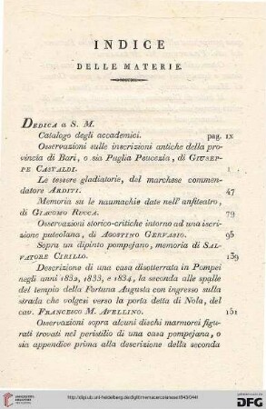 Indice delle materie
