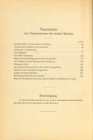 Verzeichnis der Illustrationen des ersten Bandes