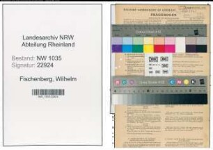 Entnazifizierung Wilhelm Fischenberg , geb. 18.09.1898 (Schmied)