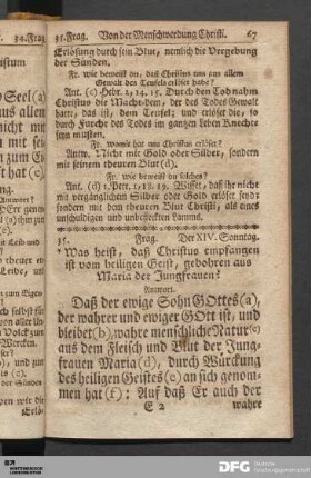 Von der Menschwerdung Christi.