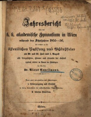 Jahresbericht, 1855/56