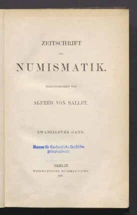 20.1897: Zeitschrift für Numismatik
