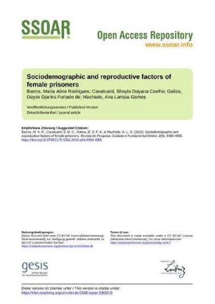 Sociodemographic and reproductive factors of female prisoners