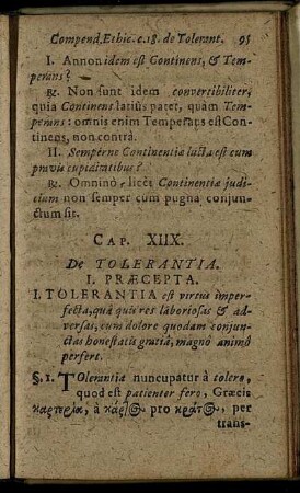 Cap. XIIX. De Tolerantia.