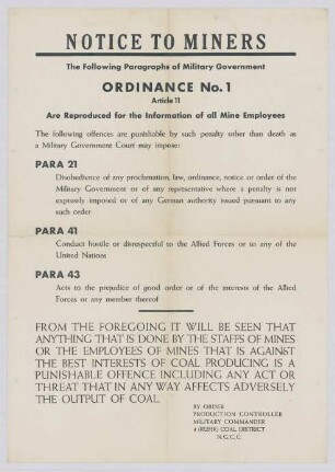 "NOTICE TO MINERS"
