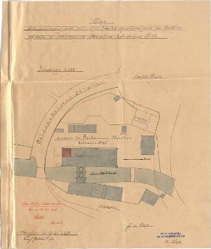 ohne Verfasserangabe; München - Giesing, Lohstr. 46; Schrafnagelmühle, Neubau - Lageplan