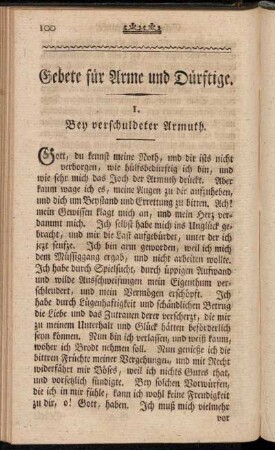 Gebete für Arme und Dürftige