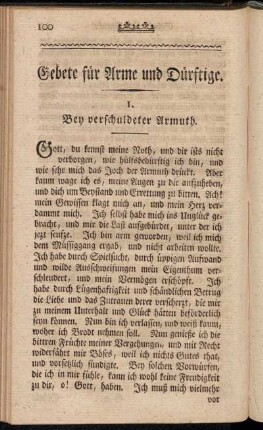 Gebete für Arme und Dürftige