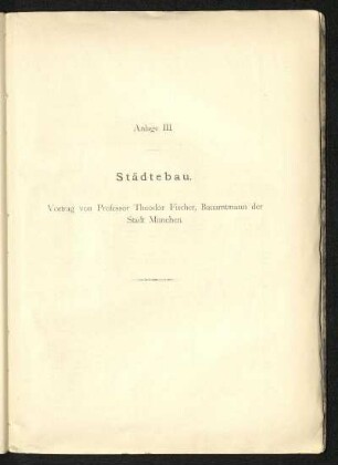 Vortrag zum Städtebau
