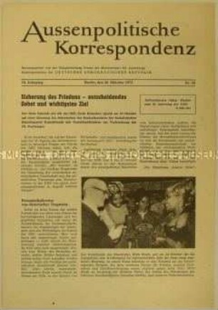Mitteilungsblatt des Außenministeriums der DDR u.a. zum 30. Jahrestag der UNO