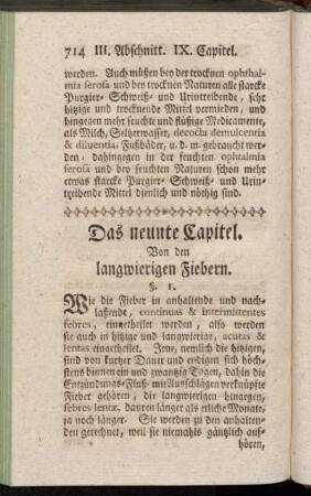 Das neunte Capitel. Von den langwierigen Fiebern.