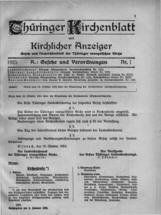 Nr. 1 : 3. Januar 1925