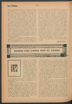 Rompo una lanza por el tango