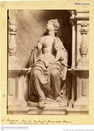 Grabmal des Kardinals Girolamo Basso della Rovere, (gestorben 1507), Figuren der theologischen und Kardinaltugenden, obere Zone, links: Hoffnung